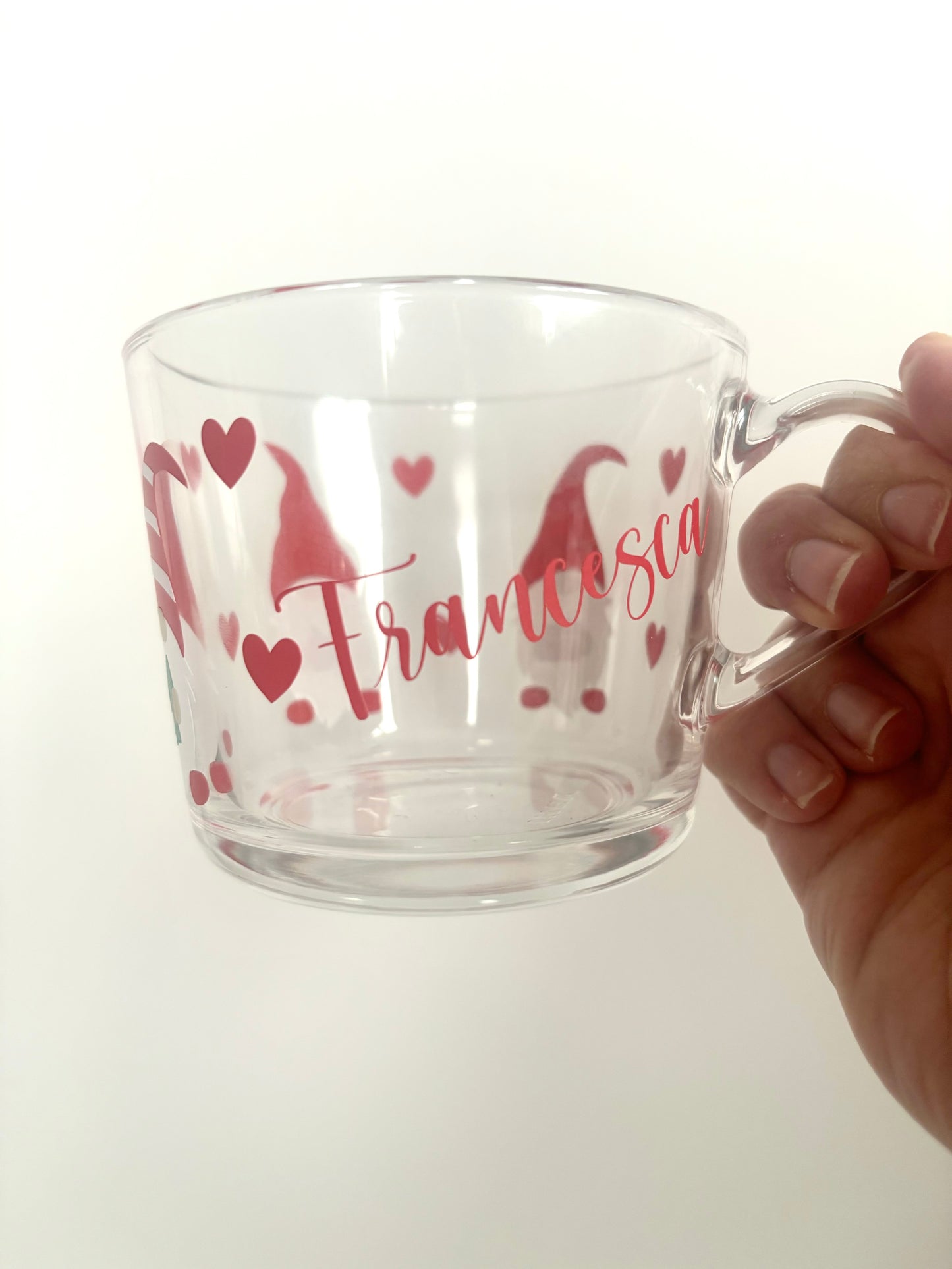 Personalised Christmas gonk glass mug