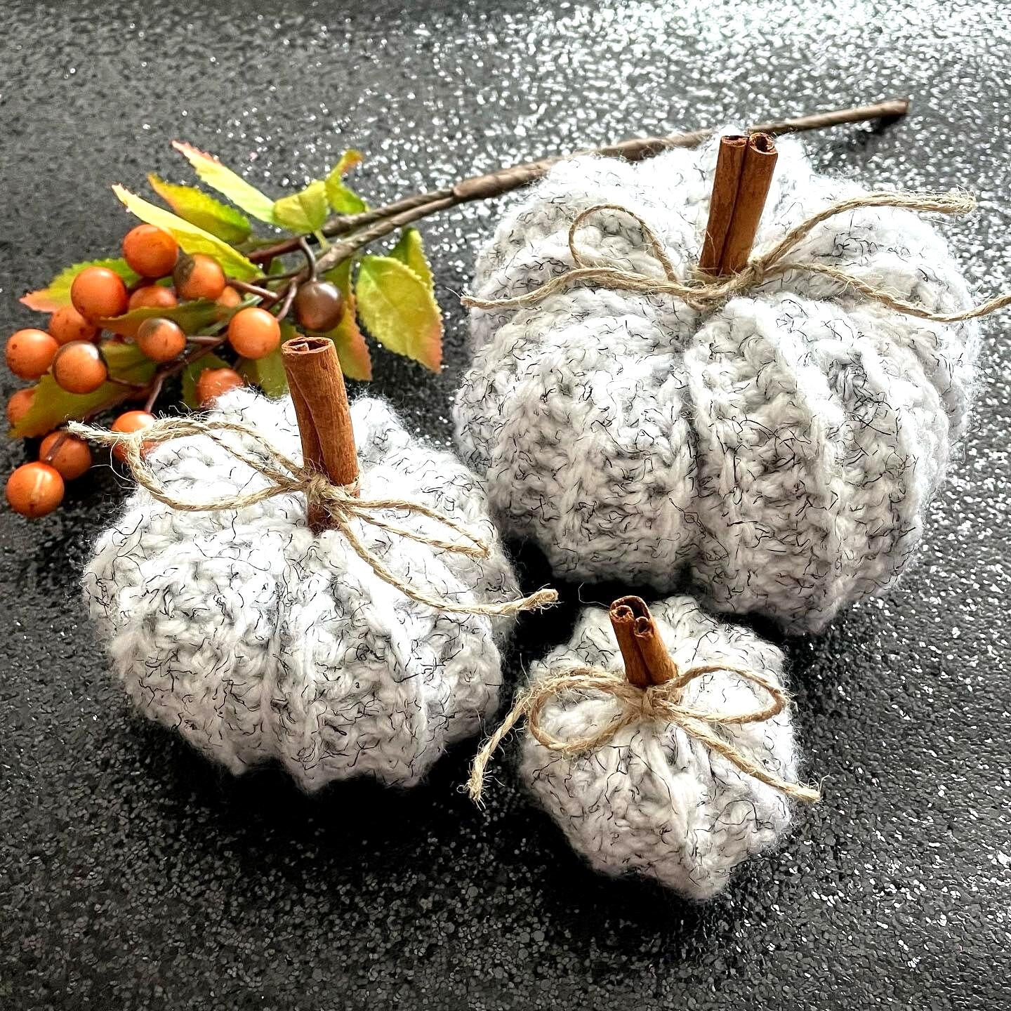 Handmade crochet pumpkins, autumn decor