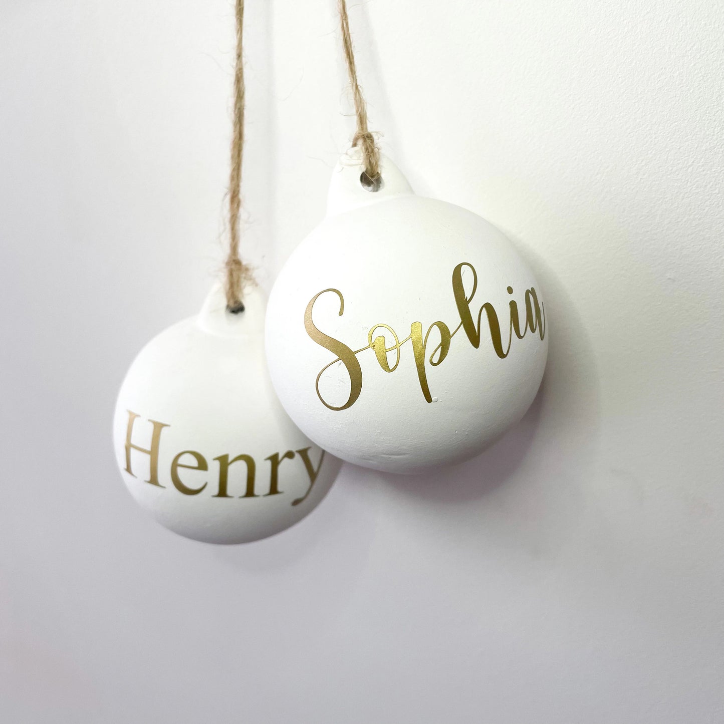 Personalised Christmas Bauble White, Christmas Tree Decoration, Hanging Christmas Tree Ornament, Personalised Christmas Decor, White bauble