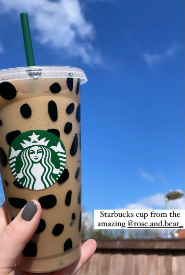24oz Genuine Dalmation Print Reusable Starbucks Cold Coffee Cup