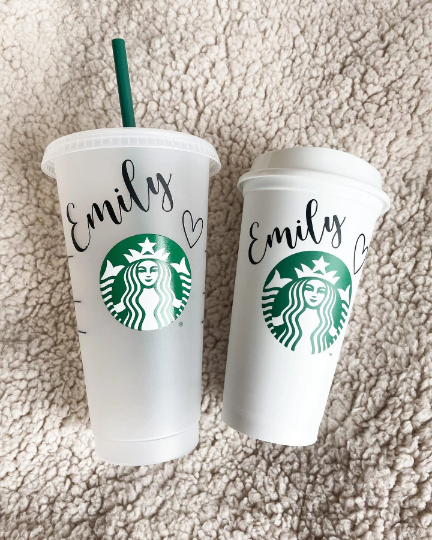 16oz Genuine Reusable Starbucks Hot Coffee Cup with Hearts –  roseandbearofficial