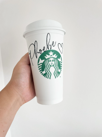 16oz Genuine Reusable Starbucks Personalised Hot Coffee Cup UK, Personalised gift for her