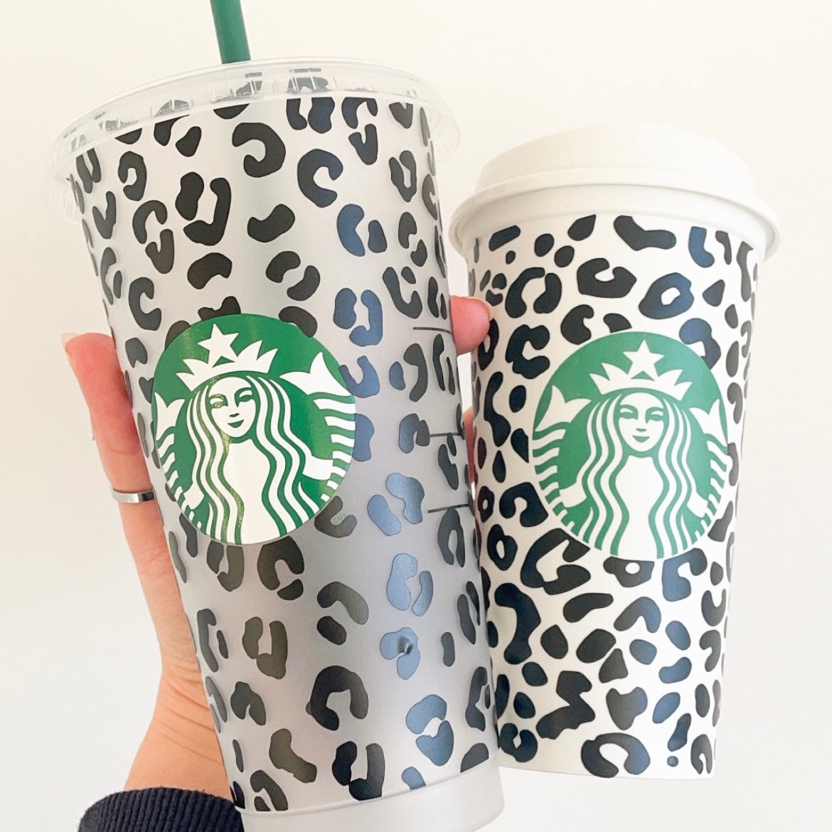 16oz Genuine Leopard Print Reusable Starbucks Hot Coffee Cup