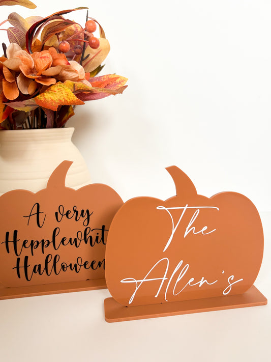 Autumn decor, home decor, pumpkin sign, personalised autumn decor