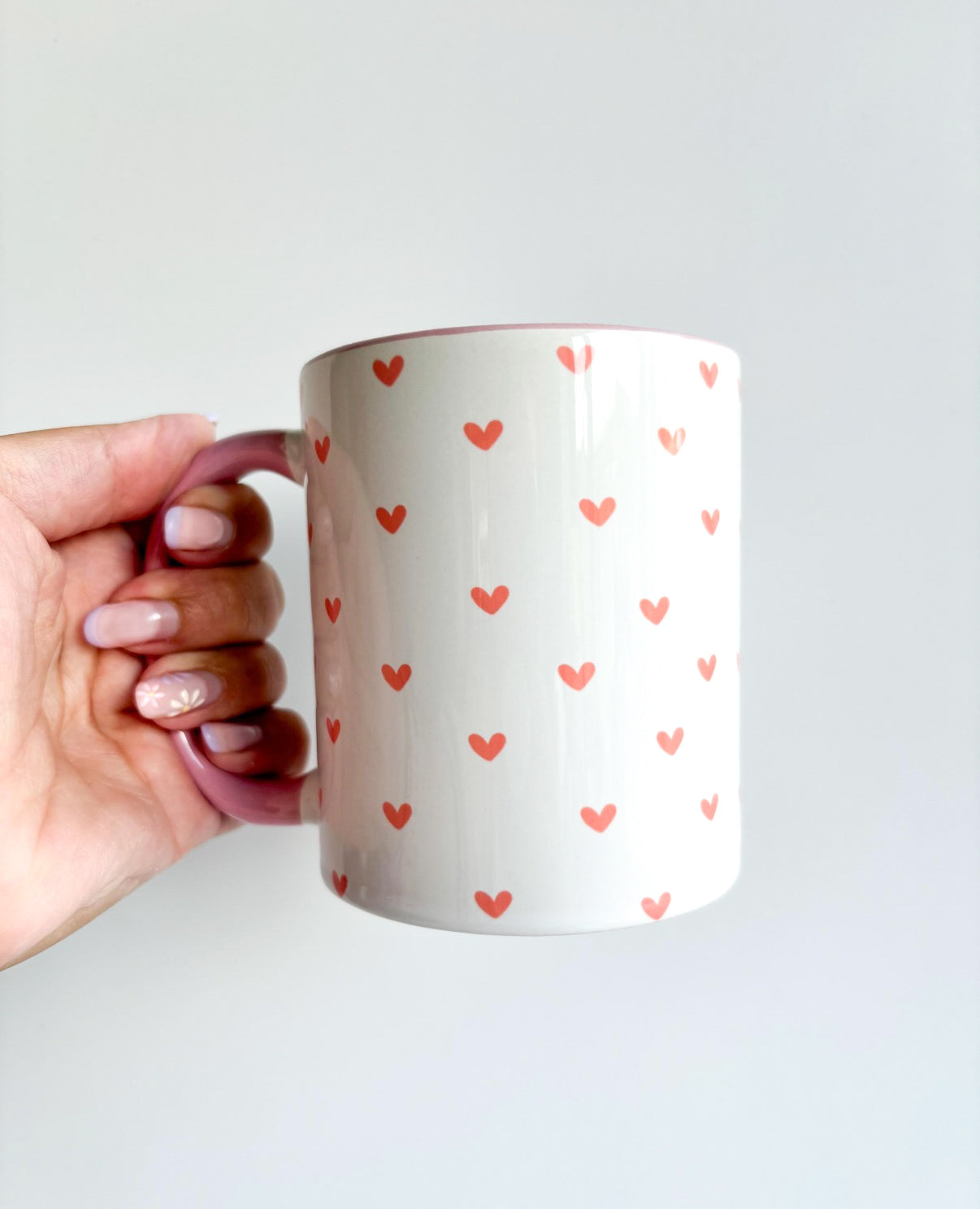 Cute pink hearts mug