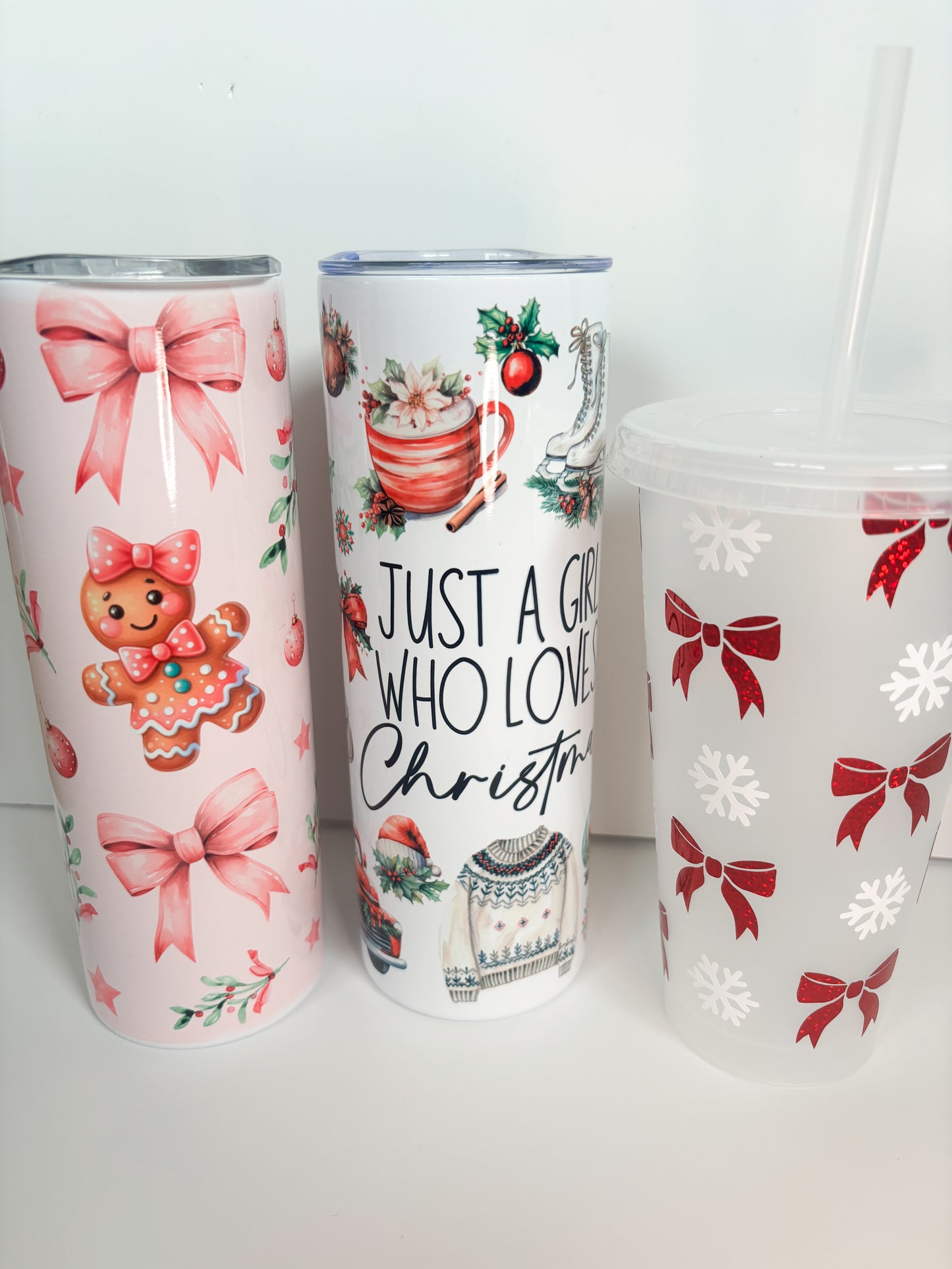 SECONDS, pink gingerbread metal tumbler