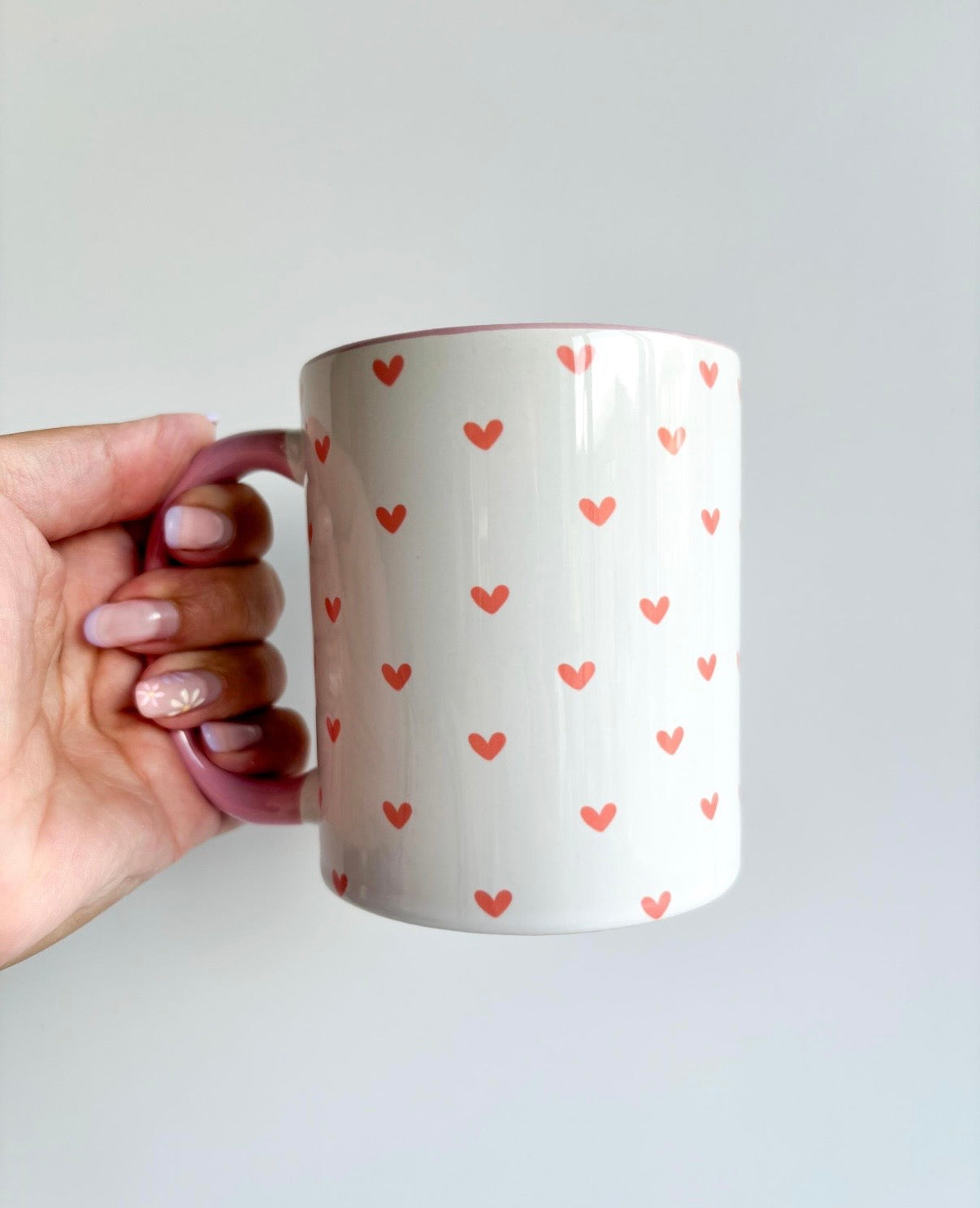 Cute pink hearts mug