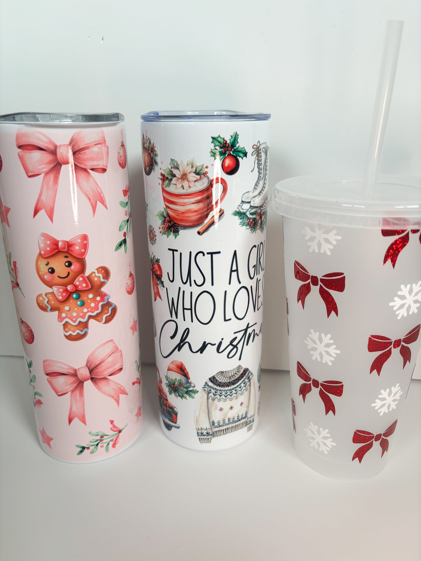 SECONDS, pink gingerbread metal tumbler