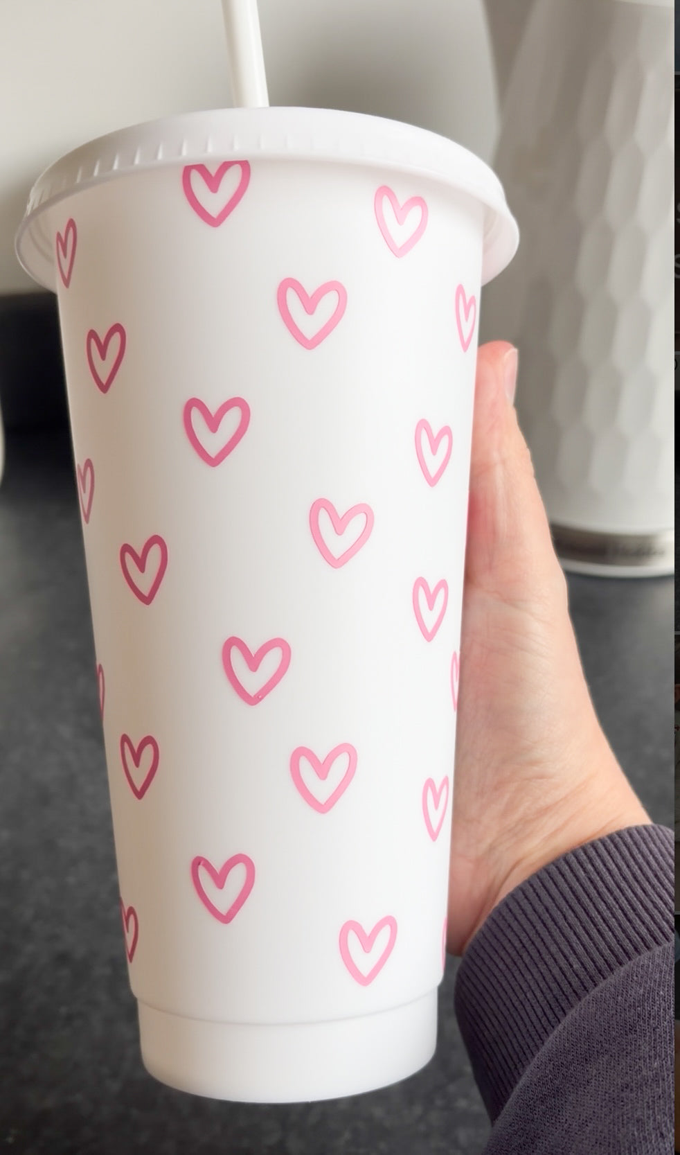 Hearts cold cup