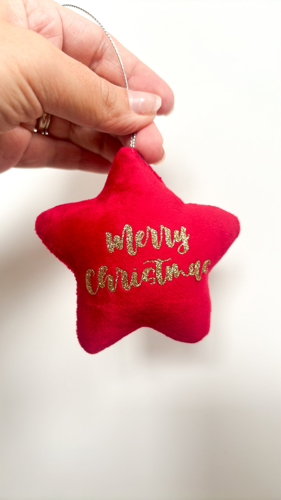 Personalised velvet star bauble