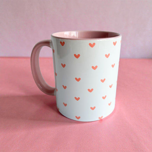 Cute pink hearts mug