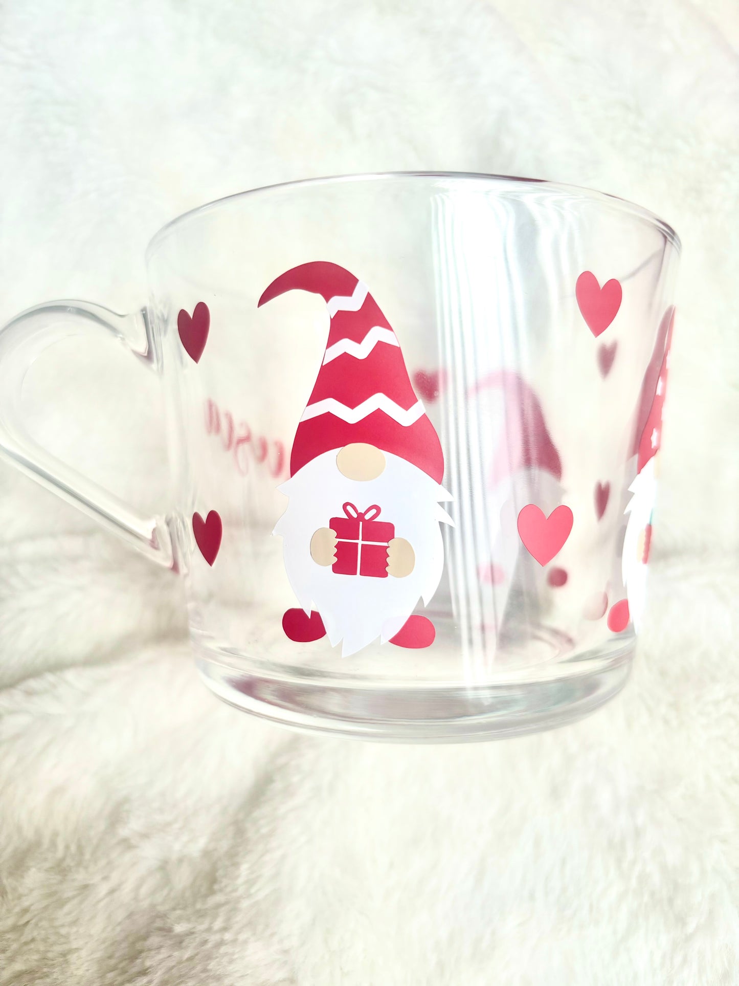 Personalised Christmas gonk glass mug