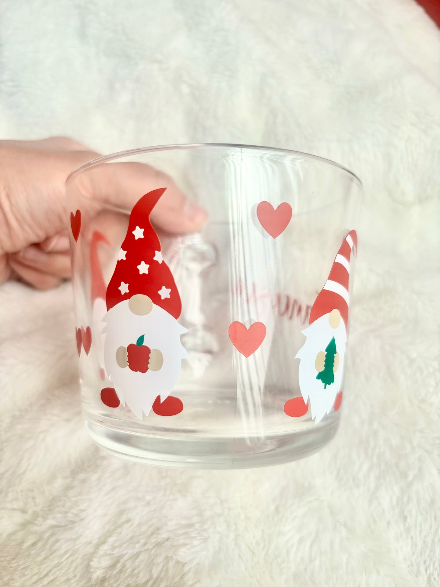 Personalised Christmas gonk glass mug