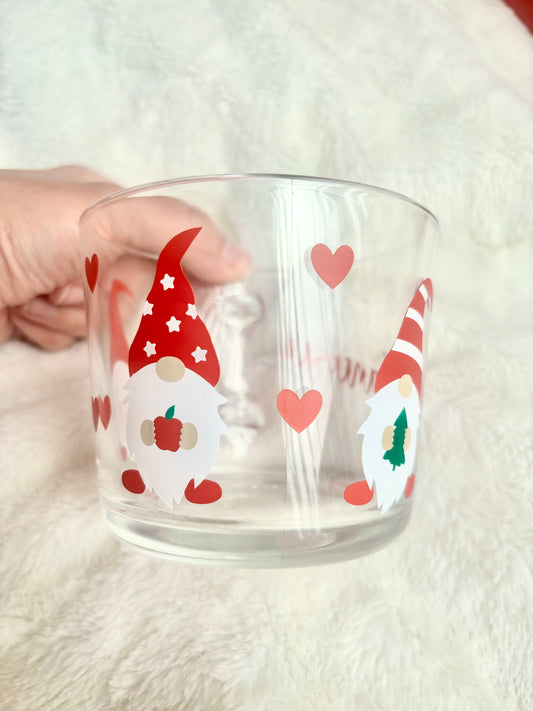 Personalised Christmas gonk glass mug