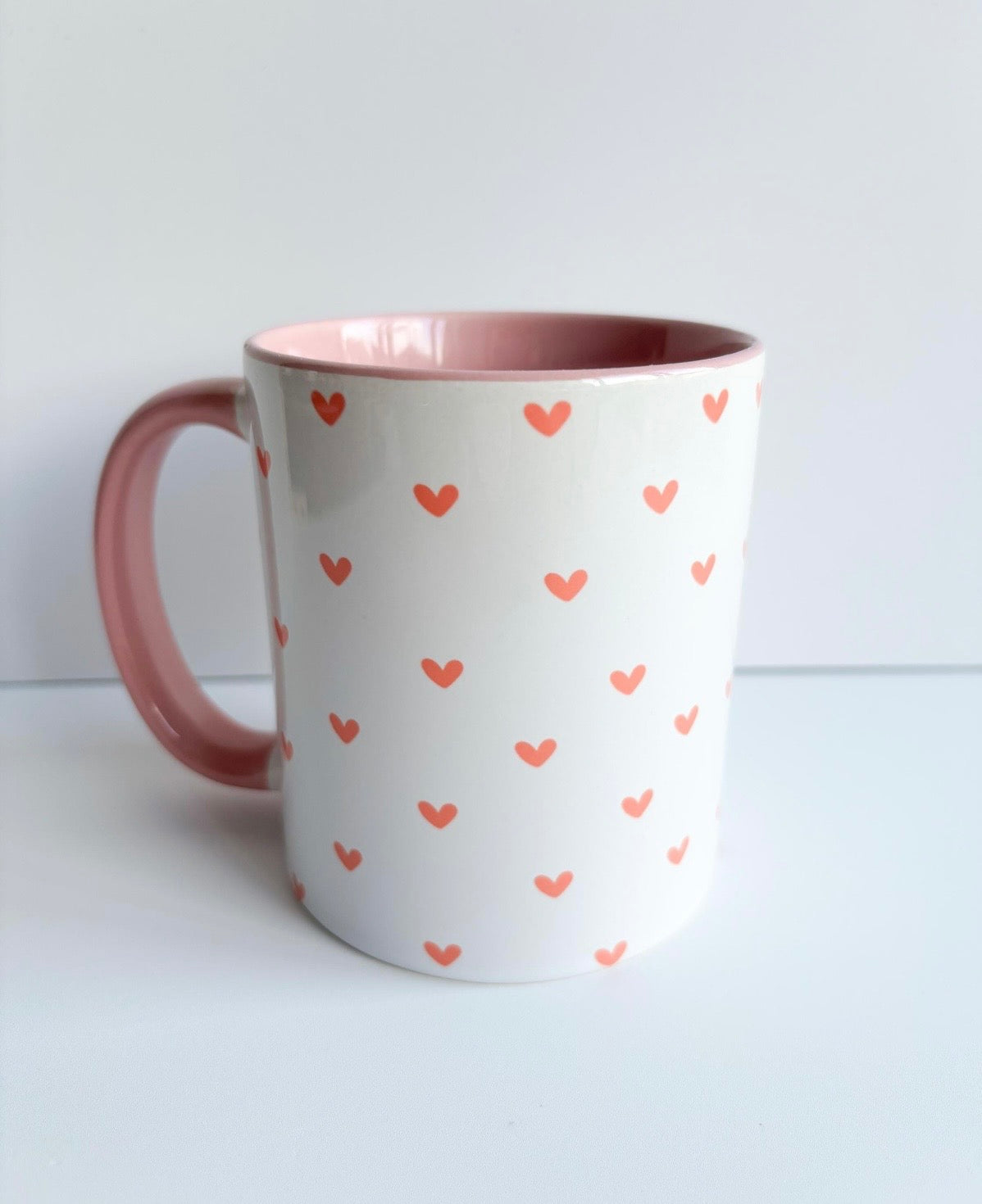 Cute pink hearts mug