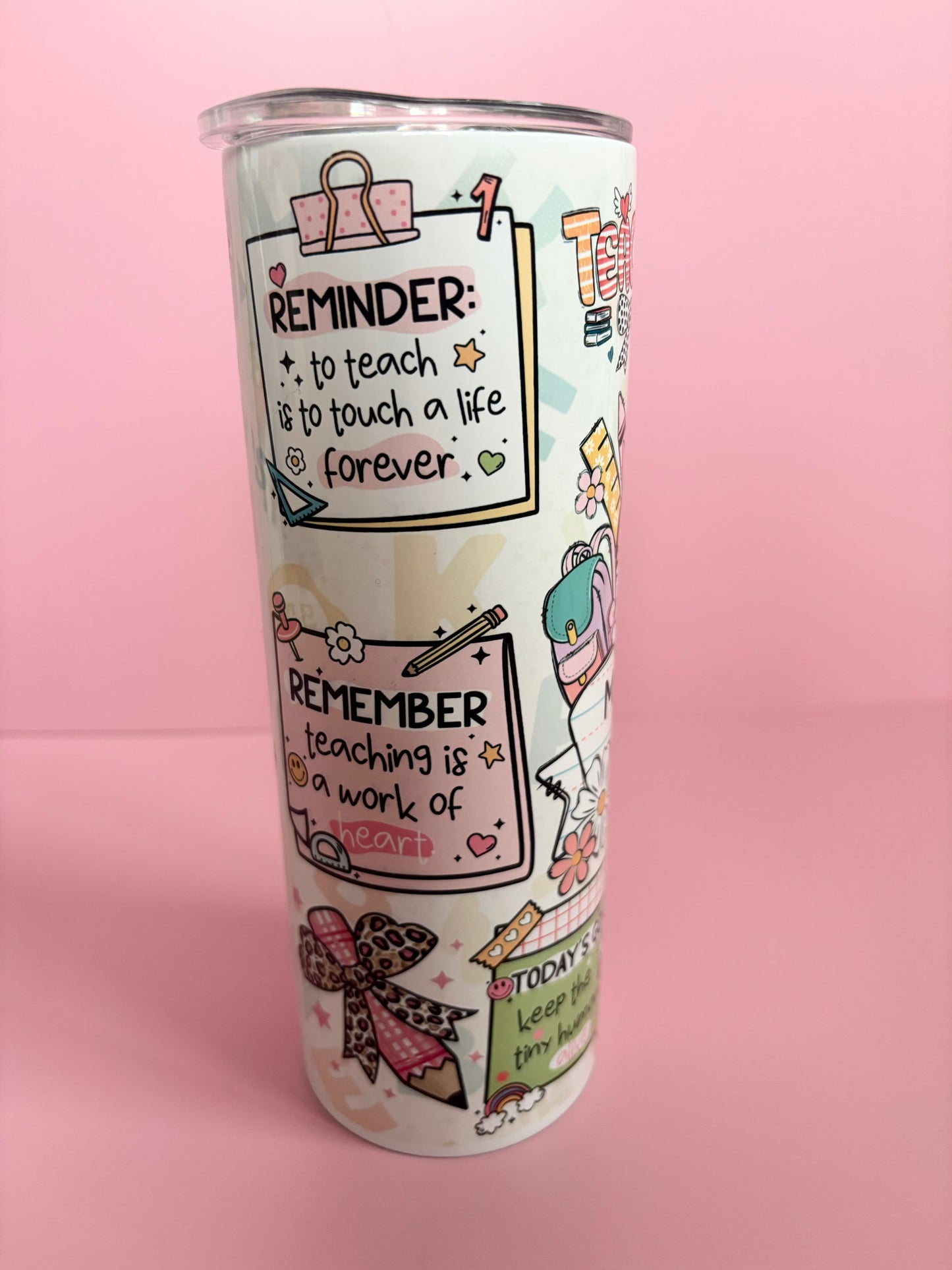 Personalised Teacher tumbler, Christmas gift, reusable metal tumbler