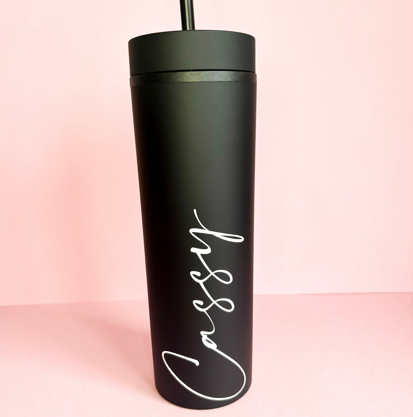 16oz Personalised Reusable Skinny Tumbler, Personalised gift for her, Personalised gift for him, Reusable coffee cup with lid and straw, hot