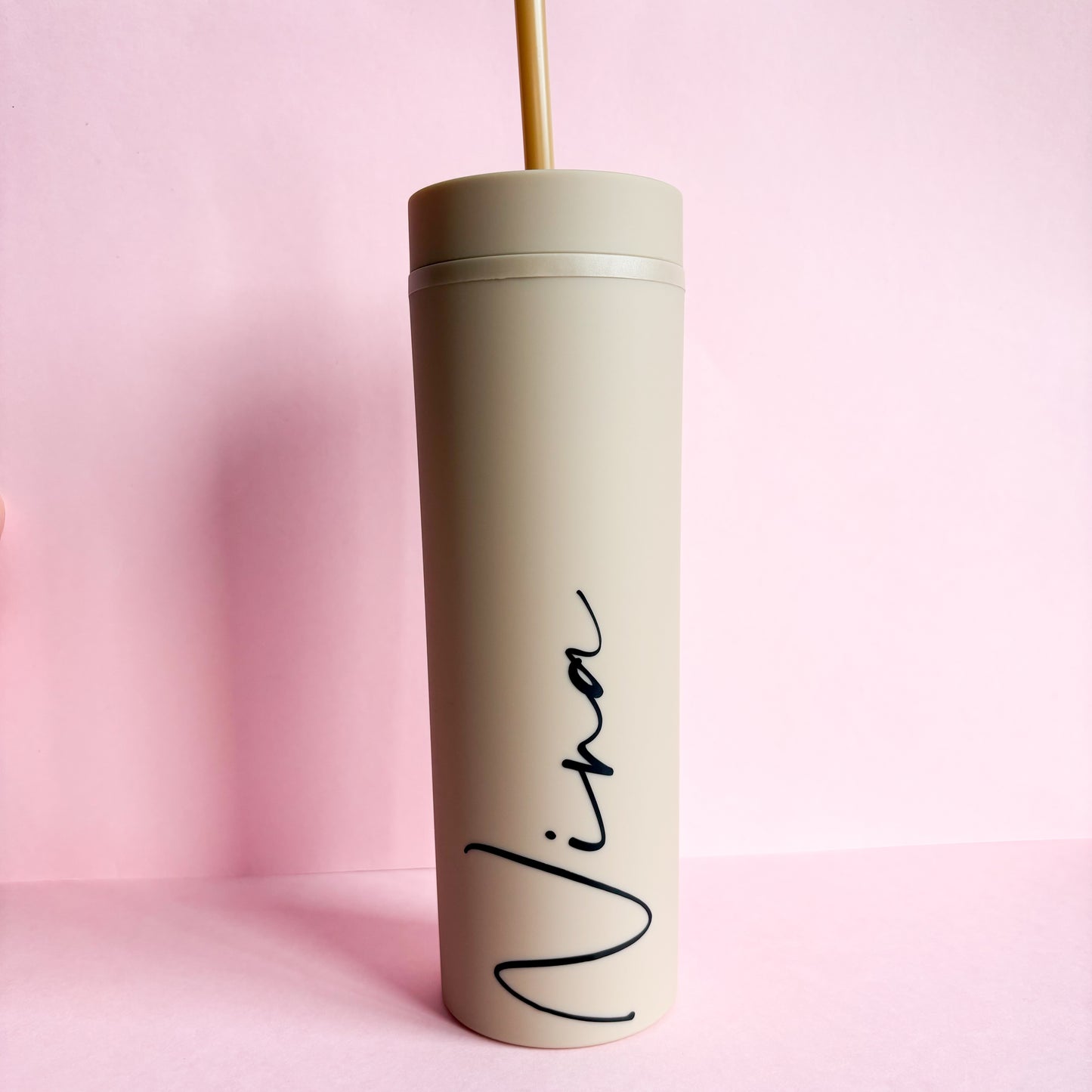 16oz Personalised Reusable Skinny Tumbler, Personalised gift for her, Personalised gift for him, Reusable coffee cup with lid and straw, hot