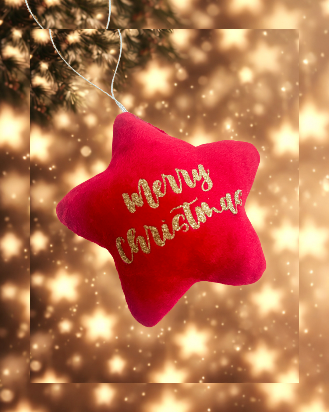 Personalised velvet star bauble