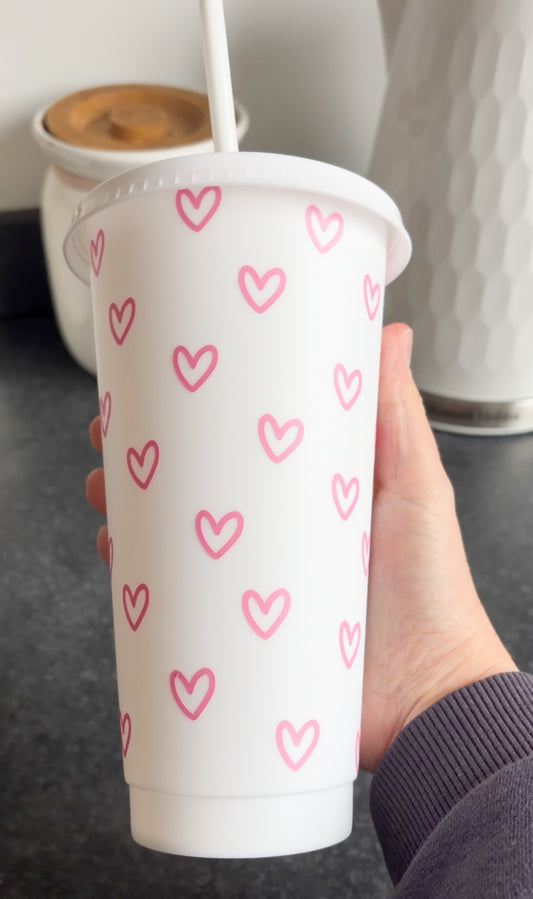 Hearts cold cup