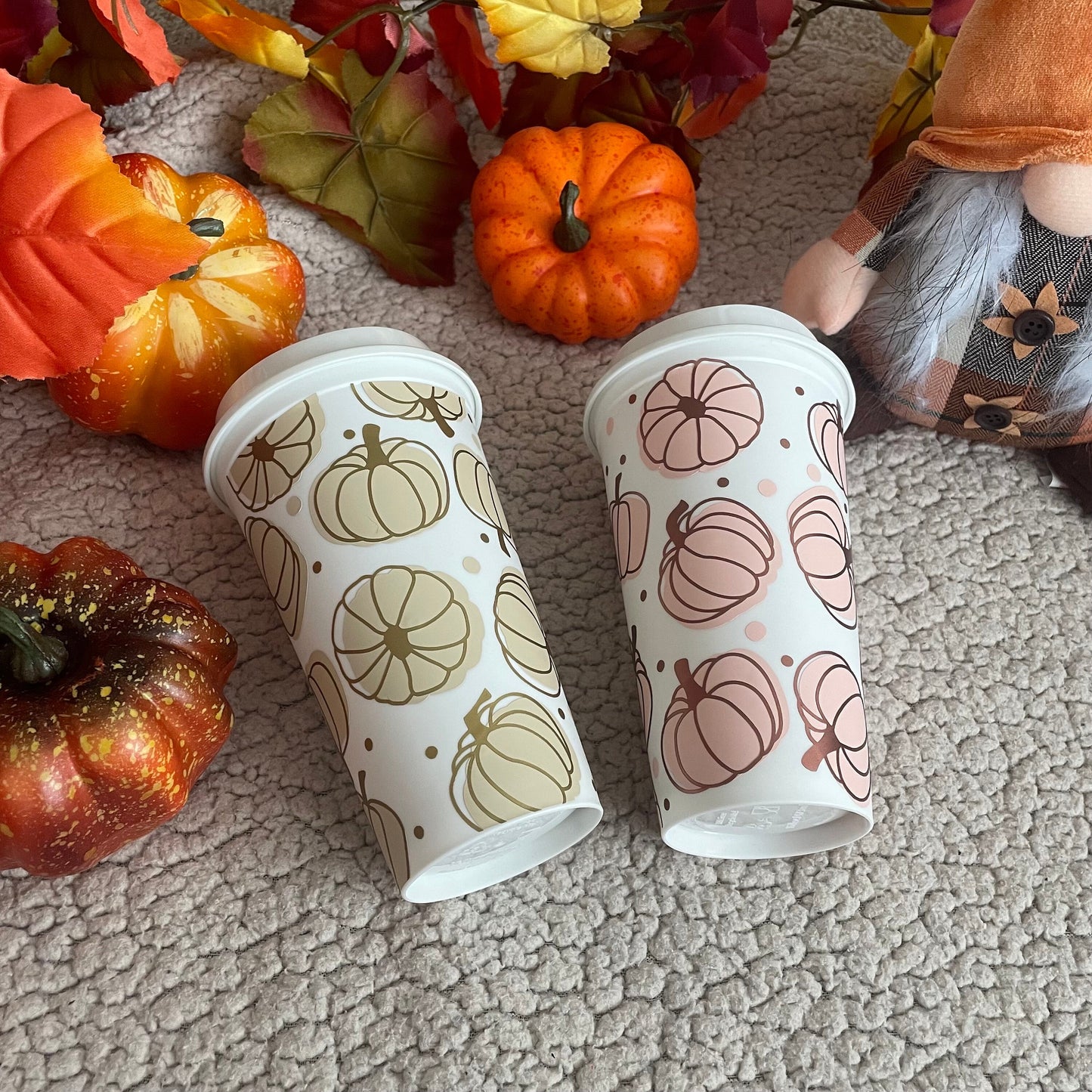 Autumn and Pumpkins Hot Cup UK, Cup with Pumpkins, Halloween Hot Cup, Reusable Hot Coffee Cup, Travel Mug, Autumn Decor Travel Mug