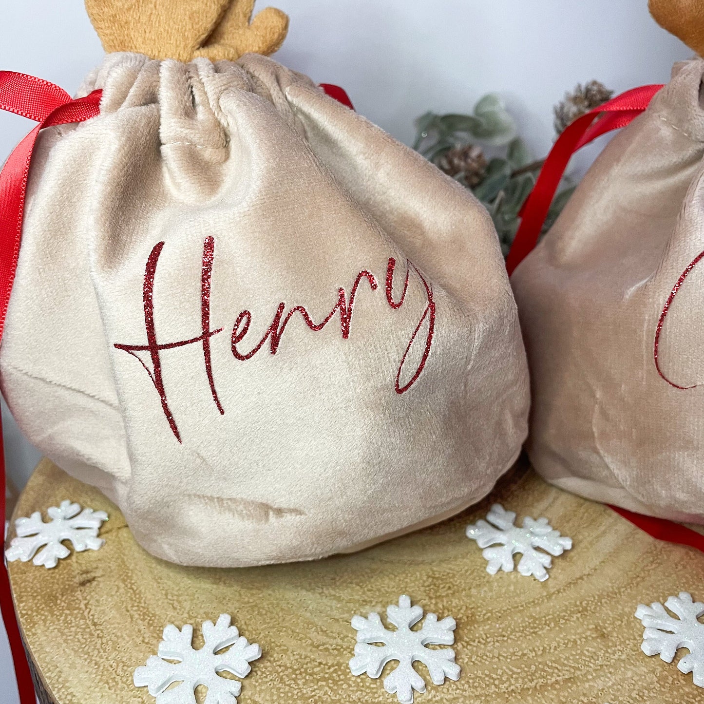 Children's Personalised Christmas Reindeer Gift Bag