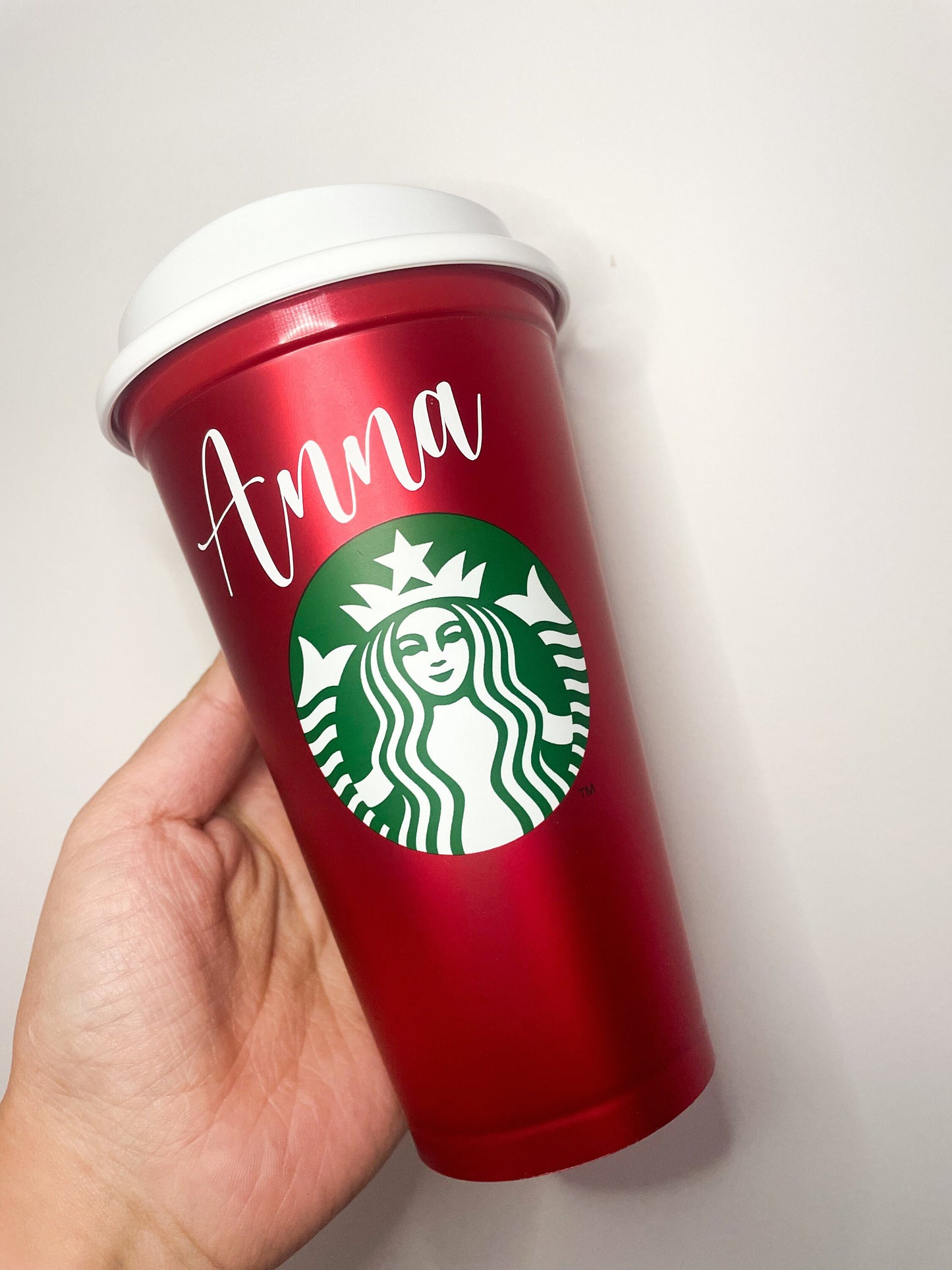 16oz Personalised Reusable Starbucks Red Christmas Coffee Cup, Hot Coffee Mug with name, Red Travel Mug, Eco friendly coffee cup with lid