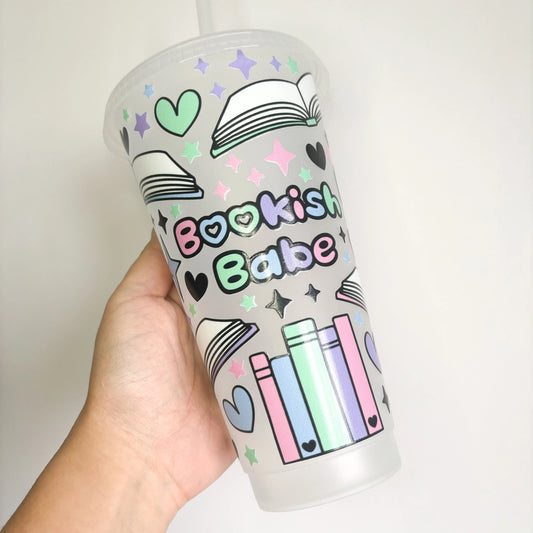 24oz Book Themed Reusable Cold Cup