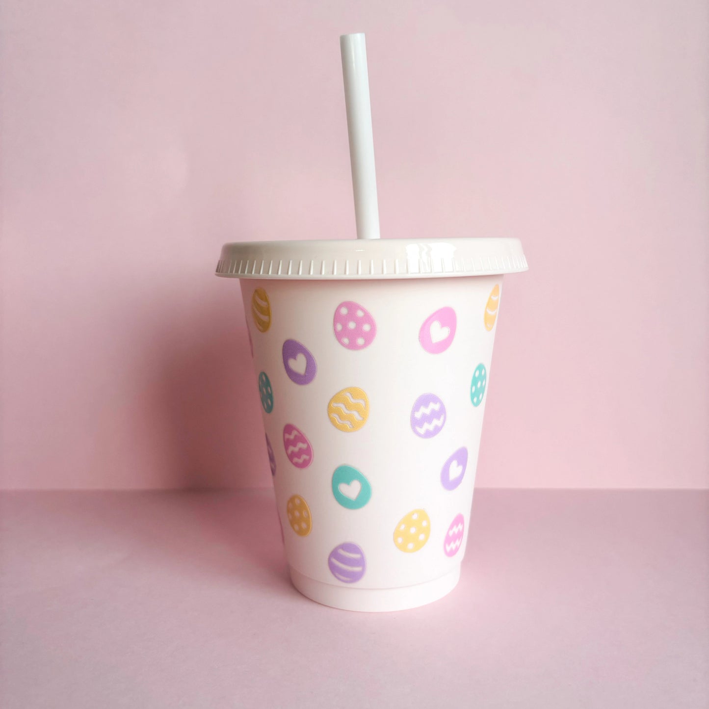 Children's Reusable Easter Egg Design Cold Cup, Children's Water bottle, Kids water bottle with lid and straw