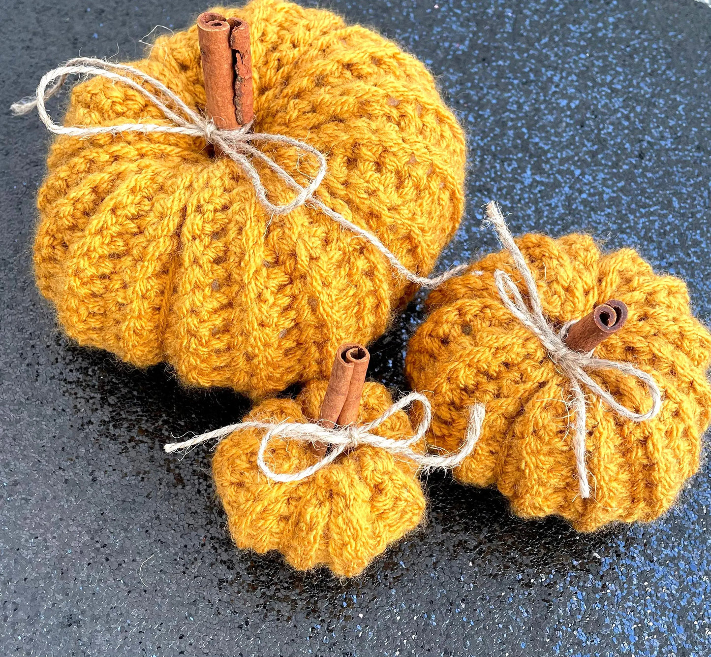 Handmade crochet pumpkins, autumn decor