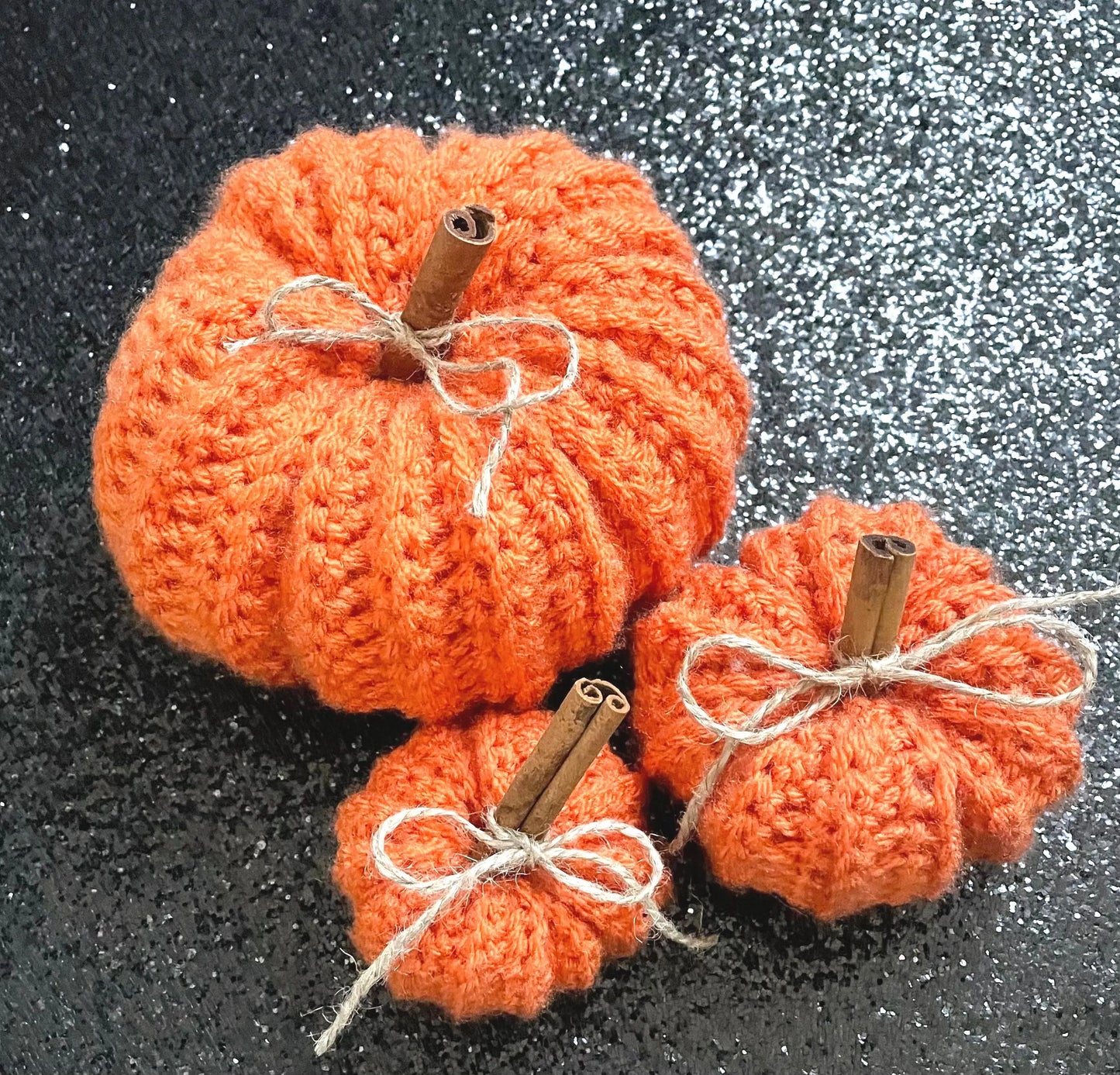 Handmade crochet pumpkins, autumn decor