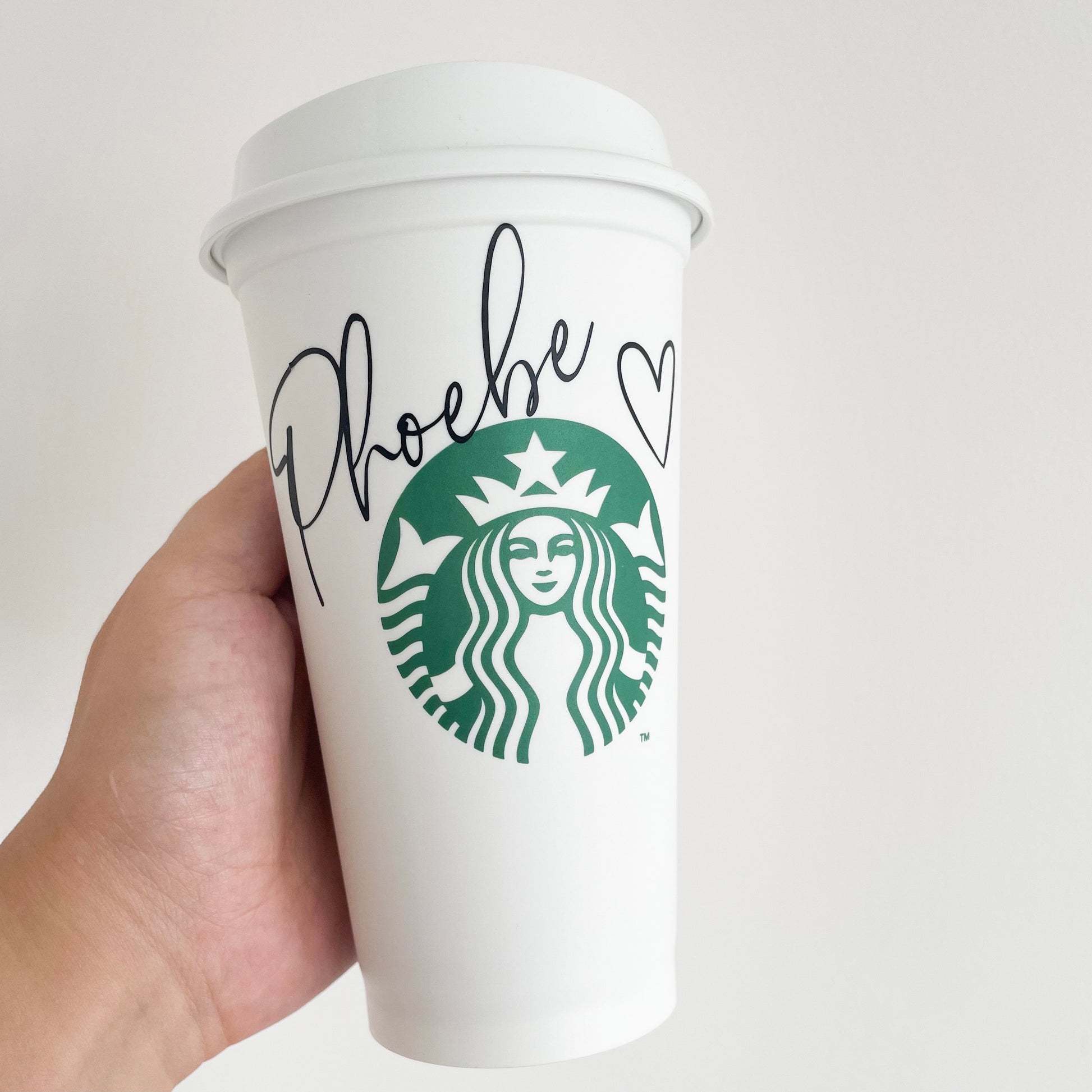 Personalized Reusable Custom Starbucks 16 oz Plastic Cup with Lid